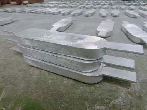 Sacrificial anode array for cathodic protection of buried pipelines and marine structures