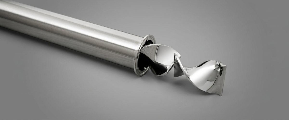 Sanitary food-grade static mixer with ferrule housing and polished helical element