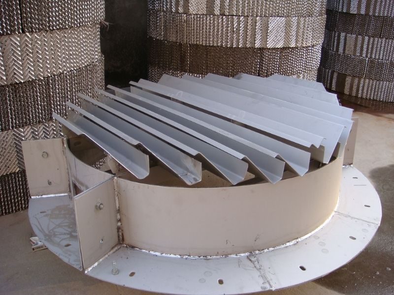 Liquid redistributor collecting wall-flow between packing beds in a column